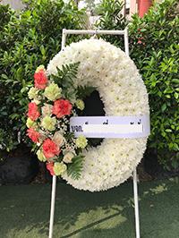 ภาพส่งพวงหรีดวัดตรีทศเทพ ศาลา 1
