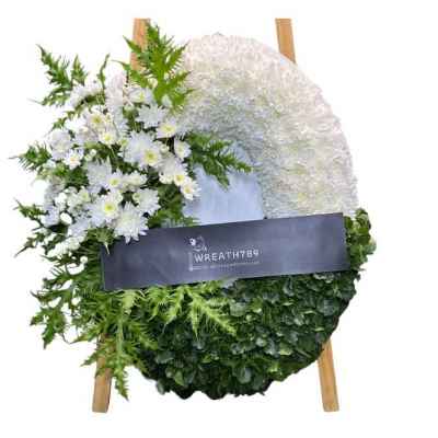 ธารา 9034 พวงหรีดดอกไม้สดราคา 1,100 บาท พร้อมส่งฟรีค่ะ