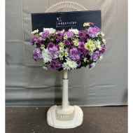 พัดลม 16 นิ้ว 2092 เป็นพวงหรีดพัดลมดอกไม้สดโทนสีชมพู