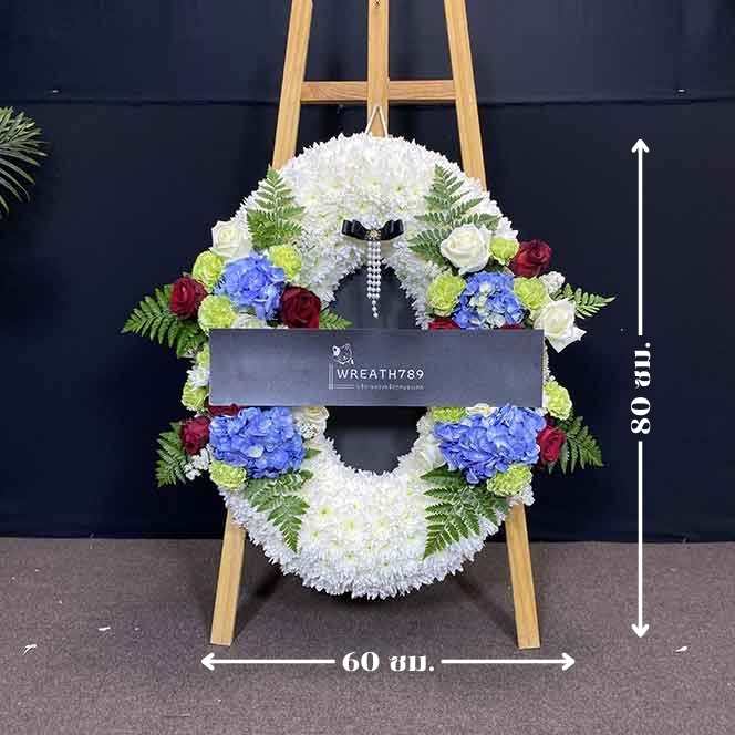 ธารา 1413 ภาพบอกขนาดพวงหรีดค่ะ