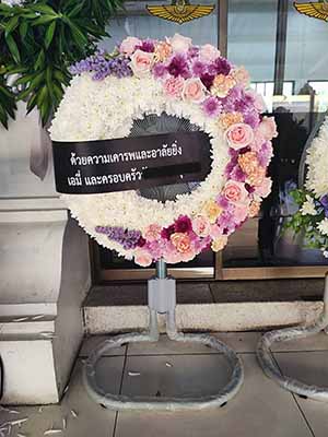 ภาพรีวิวพวงหรีดพัดลม18นิ้วดอกไม้สด