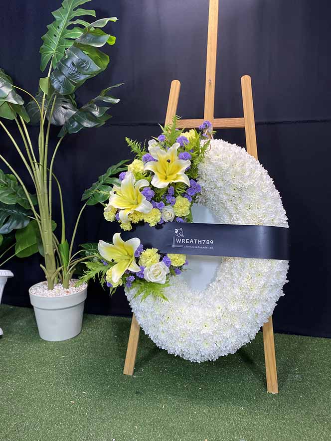 พวงหรีดดอกไม้สด ธารา 9246