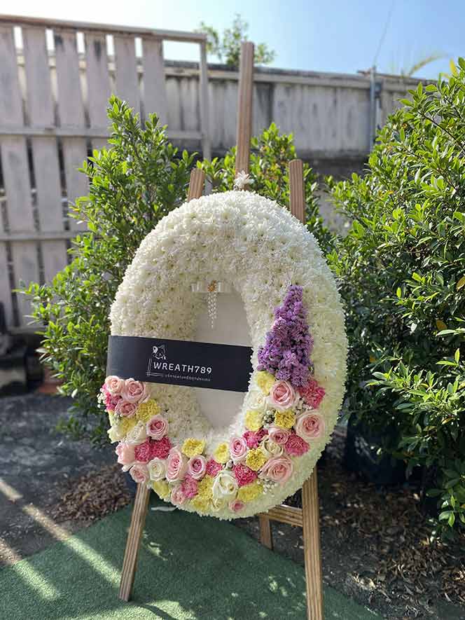 ราคาถูก ส่งฟรี พวงหรีดดอกไม้สด ธารา 9250