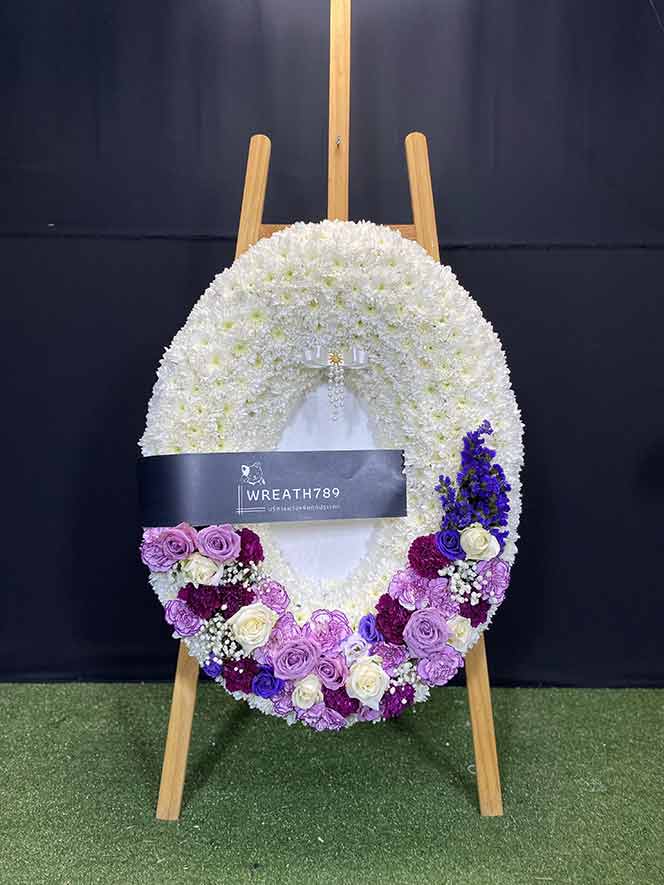 ราคาถูก ส่งฟรี พวงหรีดดอกไม้สด ธารา 9251