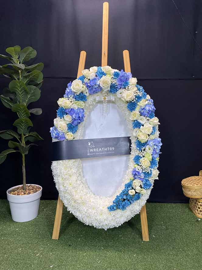 ส่งฟรี พวงหรีดหรู ดอกไม้สด รหัสธารา 9260