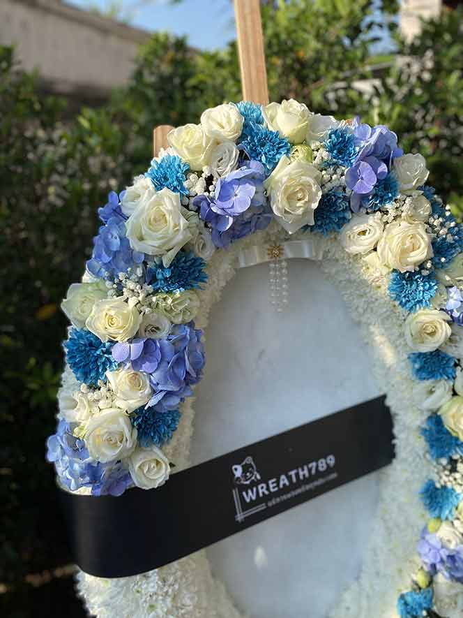 ส่งฟรี พวงหรีดหรู ดอกไม้สด รหัสธารา 9260