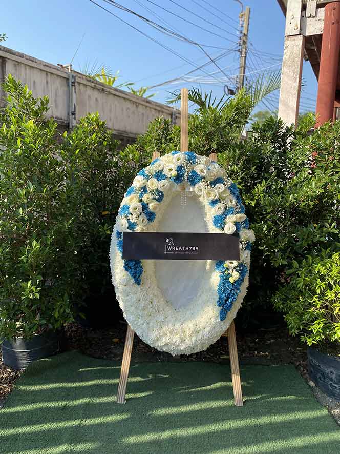 พวงหรีดสวยหรูดอกไม้สด ธารา 9261