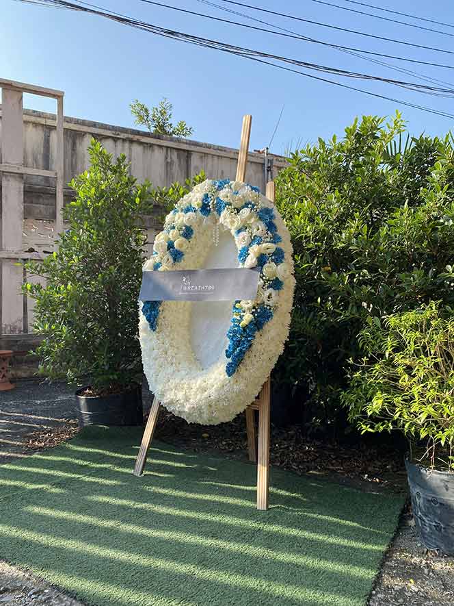 พวงหรีดสวยหรูดอกไม้สด ธารา 9261