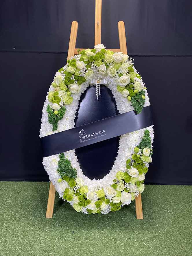 พวงหรีดสวยหรูดอกไม้สด ธารา 9262