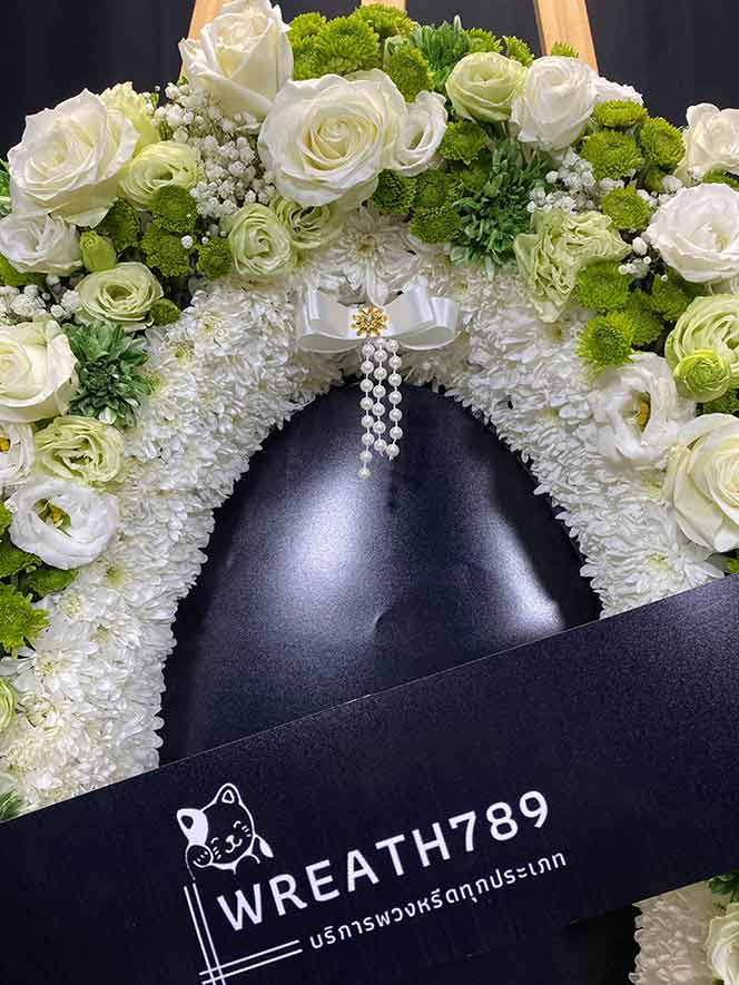 พวงหรีดสวยหรูดอกไม้สด ธารา 9263