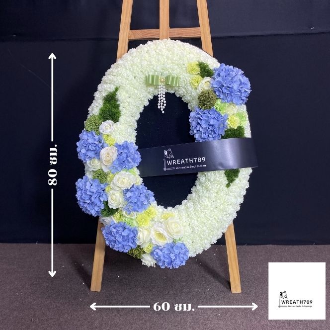 บุญรักษา 2322 ภาพบอกขนาดพวงหรีดกว้างและสูง