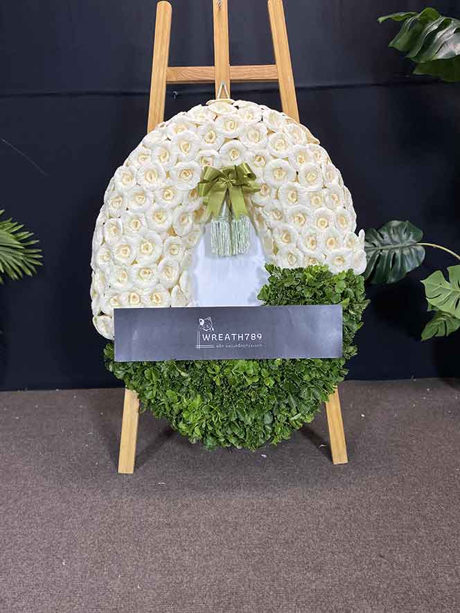 สายหมอก 9802g พวงหรีดดอกไม้จันทน์ส่งฟรี