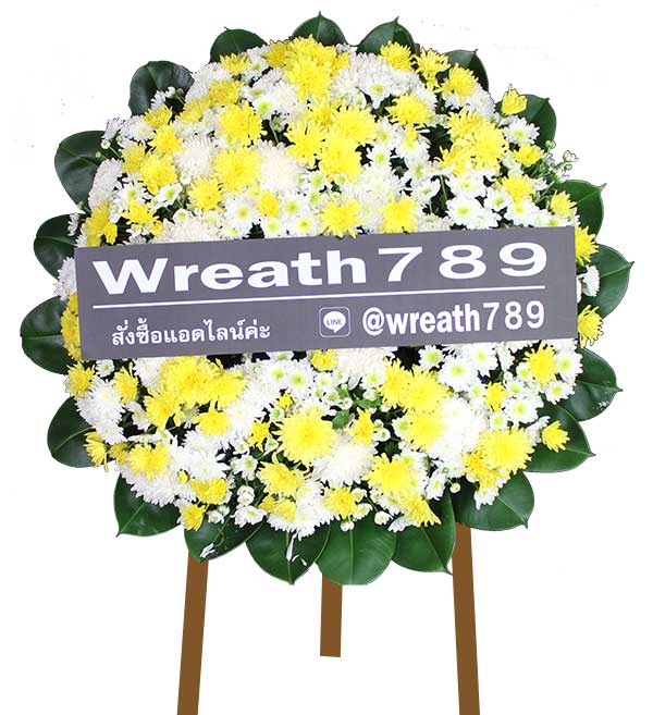 พวงหรีดดอกไม้สดโทนสีขาว จัดส่งฟรีทุกวัด